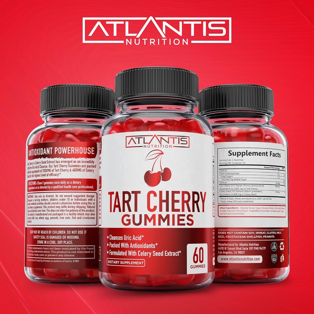 Atlantis Nutrition 60 Tart Cherry Gummies + 60 Magnesium Citrate Gummies 4