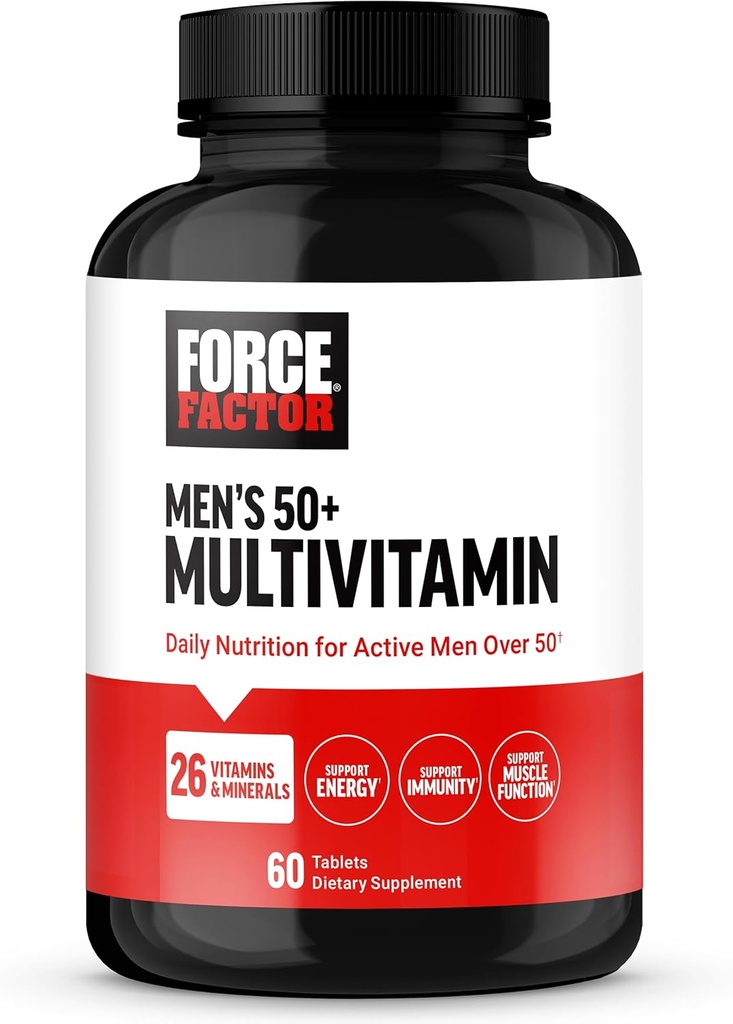 Force Factor Men’s Multivitamin 50 Plus, Multivitamin for Men with 26 Vitamins and Minerals, and Phytonutrients to Support Energy, Immunity, and Muscle Function, 60 Tablets 2