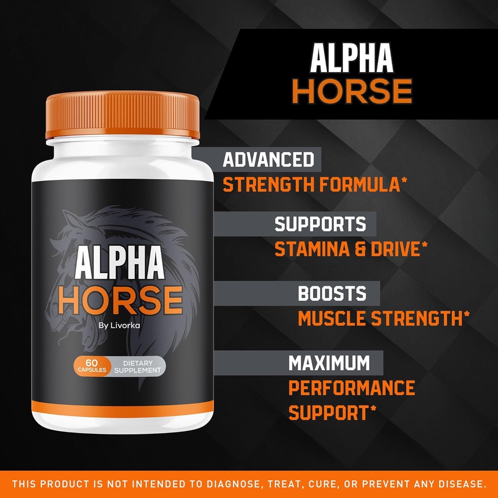 (5 Pack) Alpha Horse, Alpha Horse Pills for Men, Alpha Horse Capsules, Alpha Horse Supplement, Alpha Horse Vitamin All Natural Premium Formula, Alpha Horse Supplement Support, 300 Capsules for 5 Month 3