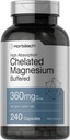 Horbäach Chelated Magnesium | 360mg | 240 Capsules | Non-GMO & Gluten Free Supplement 2