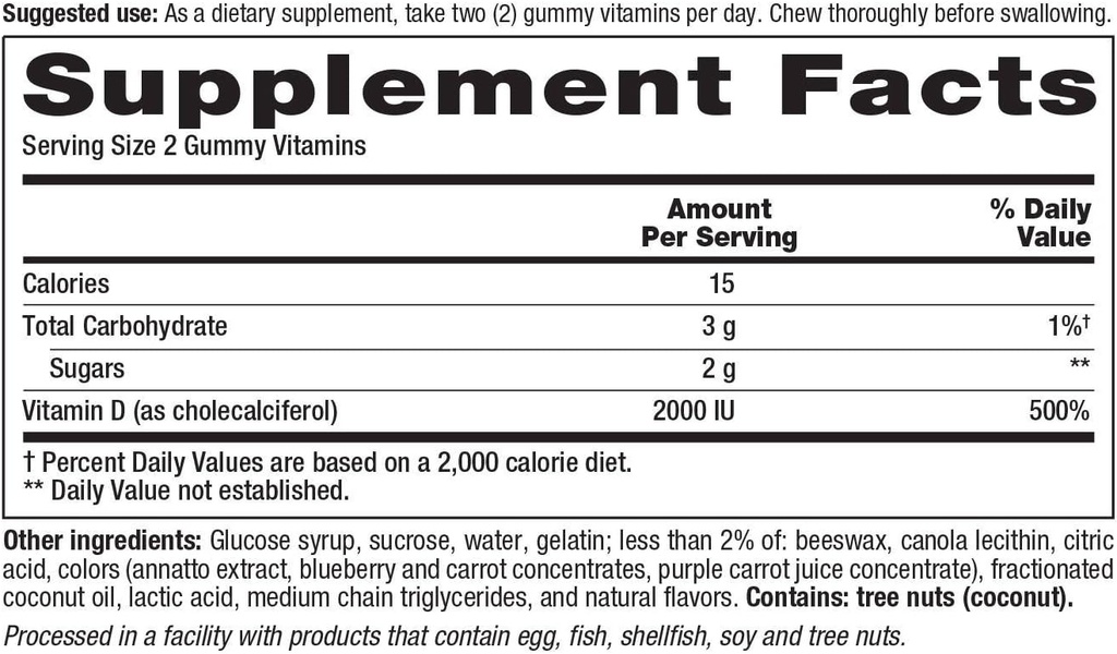 Vitafusion Vitamin D 2000 IU Adult Gummies, 275 Count 3