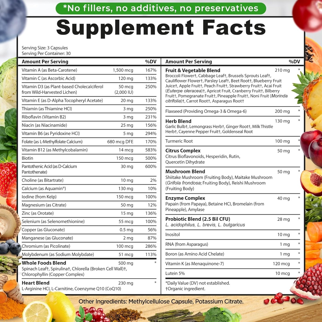 Immune System Support Bundle – Quercetin with Bromelain + Liposomal Vitamin C 1100mg Liquid Gel + Whole Food Multivitamin Without Iron – Daily Antioxidant, Respiratory & Immune Support 5