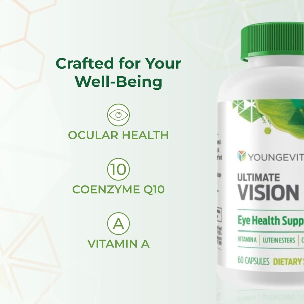 Youngevity Ultimate Vision FX™ - Eye Vitamin & Mineral Supplement Blend - Lutein, CoQ10, Vitamins A, C, E, Zinc, Chromium, Selenium for Eye Health (60 Capsules) 6