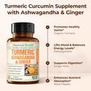 Ashwagandha Turmeric Curcumin Supplement with Ginger - Organic Turmeric Supplement, Curcumin with Black Pepper (95% Curcuminoids), Ginger Root for Joint Health, Energy & Immune Support. 2 Pack 6
