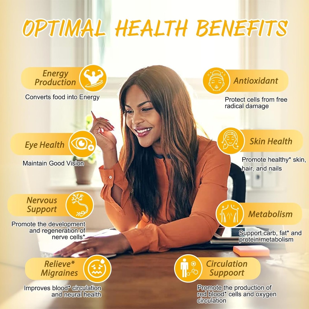 Totaria Vitamin B2 Gummies, Sugar Free Riboflavin 400mg Supplement for Adults & Kids with Magnesium Glycinate 400mg, COQ10 & Elderberry, Skin & Nervous System Support, Non-GMO, 60 Gummies 3