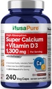 NusaPure Super Calcium 1300mg, Vitamin D3-240 Veggie Caps (Non-GMO, Soyfree, Bioperine) 2