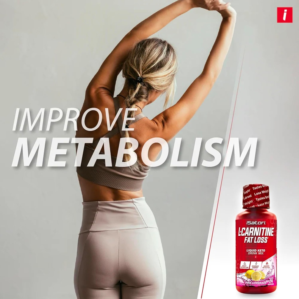iSatori L-Carnitine 1500, Triple-Blend Liquid L Carnitine Supplement, with Acetyl & Tartrate, Stimulant Free Energy, No Calories, Sugar or Gluten, Keto-Friendly, Pink Lemonade (24 Servings) 6