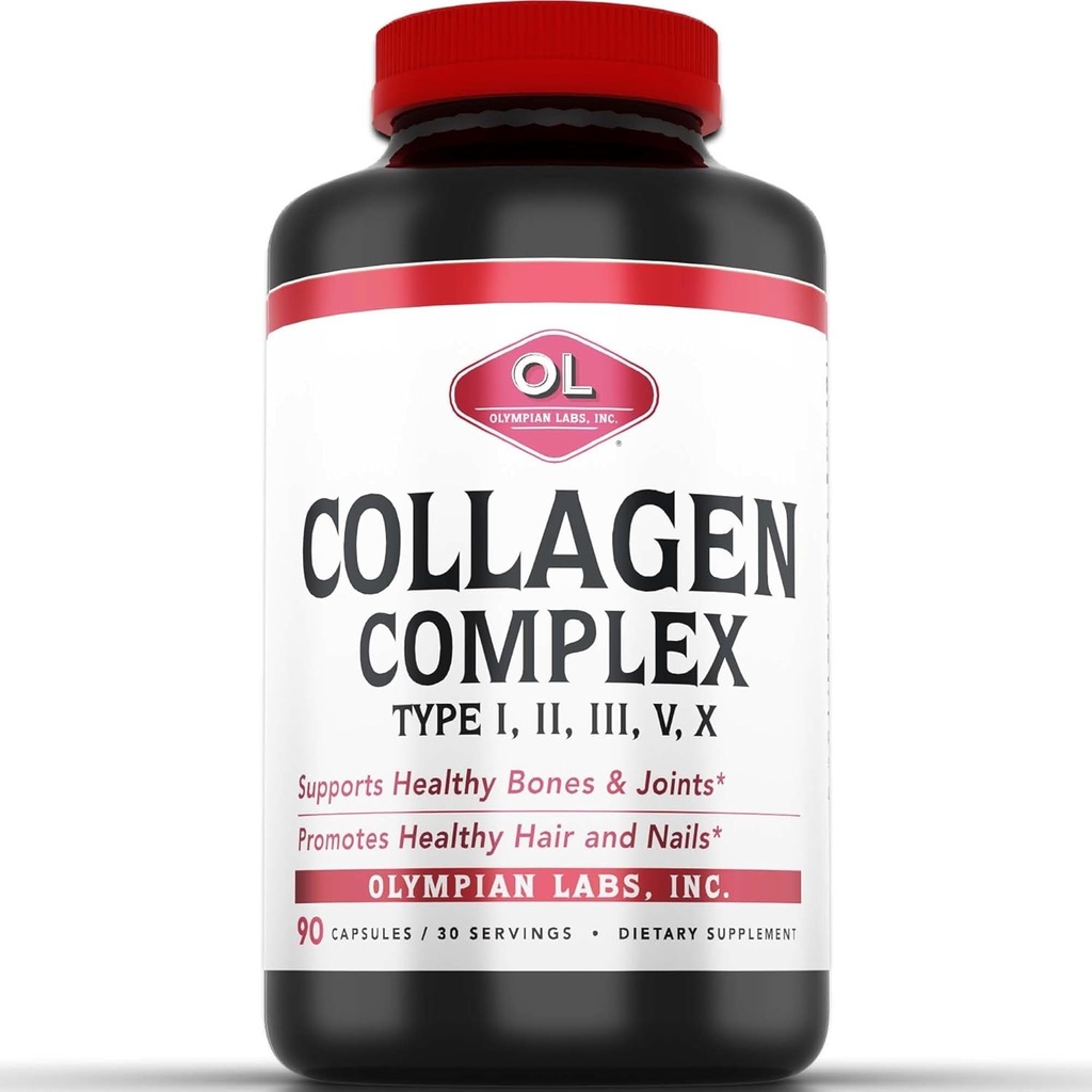 Olympian Labs Multi Collagen Complex Type I, II, III, V, X, Hair, Nails, Joint, Gut Health, 90 Caps, 30-Day Supply 2