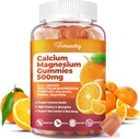 Calcium Magnesium Supplement Gummies for Adults: Calcium Citrate 600 mg with Vitamin D3 & K2 for Women Men - Supports B0ne Strength, Better Zzz, Muscles, Energy & Immune (60 Count) 2