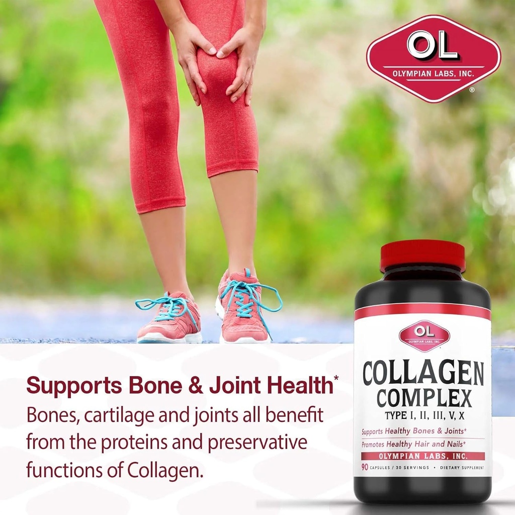 Olympian Labs Multi Collagen Complex Type I, II, III, V, X, Hair, Nails, Joint, Gut Health, 90 Caps, 30-Day Supply 4