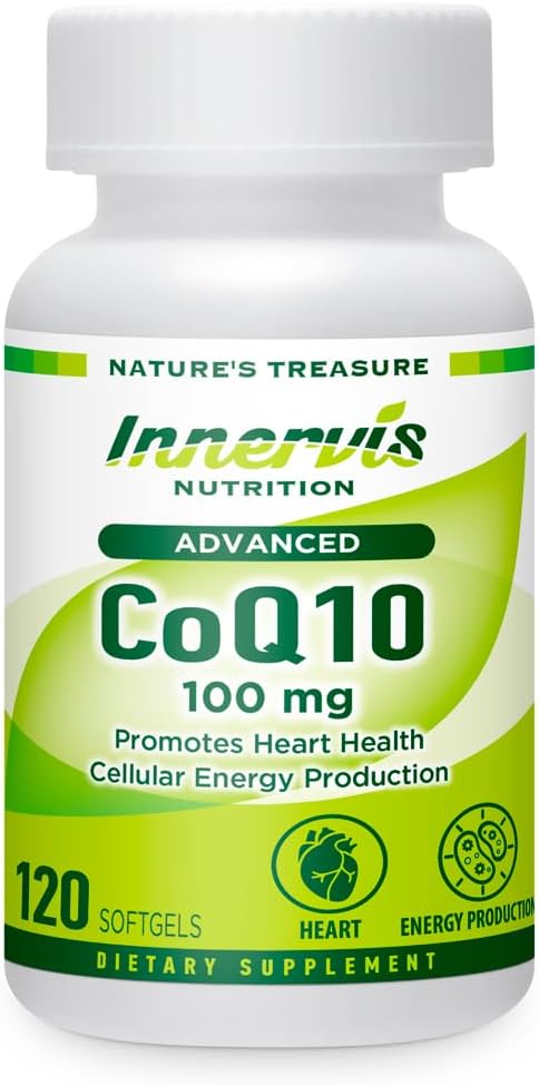 CoQ10 100mg – Heart & Energy Support with Powerful Antioxidant, 120 Softgels, Easy-to-Swallow | Innervis Nutrition 2