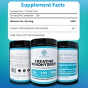 Creatine Monohydrate Micronized Powder Unflavored 500G, 5000mg Per Serv (5g), 100 Servings 3