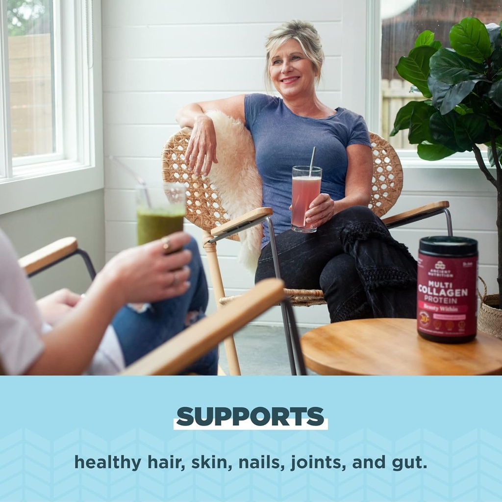 Ancient Nutrition Collagen Powder Protein, Multi Collagen Protein Beauty Within, Guava Passionfruit, with Vitamin C, Hydrolyzed Collagen Peptides Supports Healthy Skin and Nails, 18.3oz 5