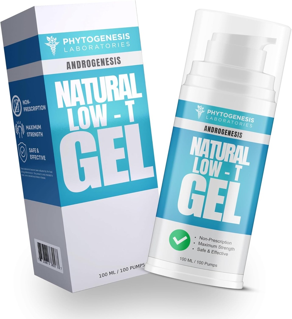 Natural Low-T Support Gel - T Booster for Men - Muscle Recovery, Energy Booster, Healthy Aging 2