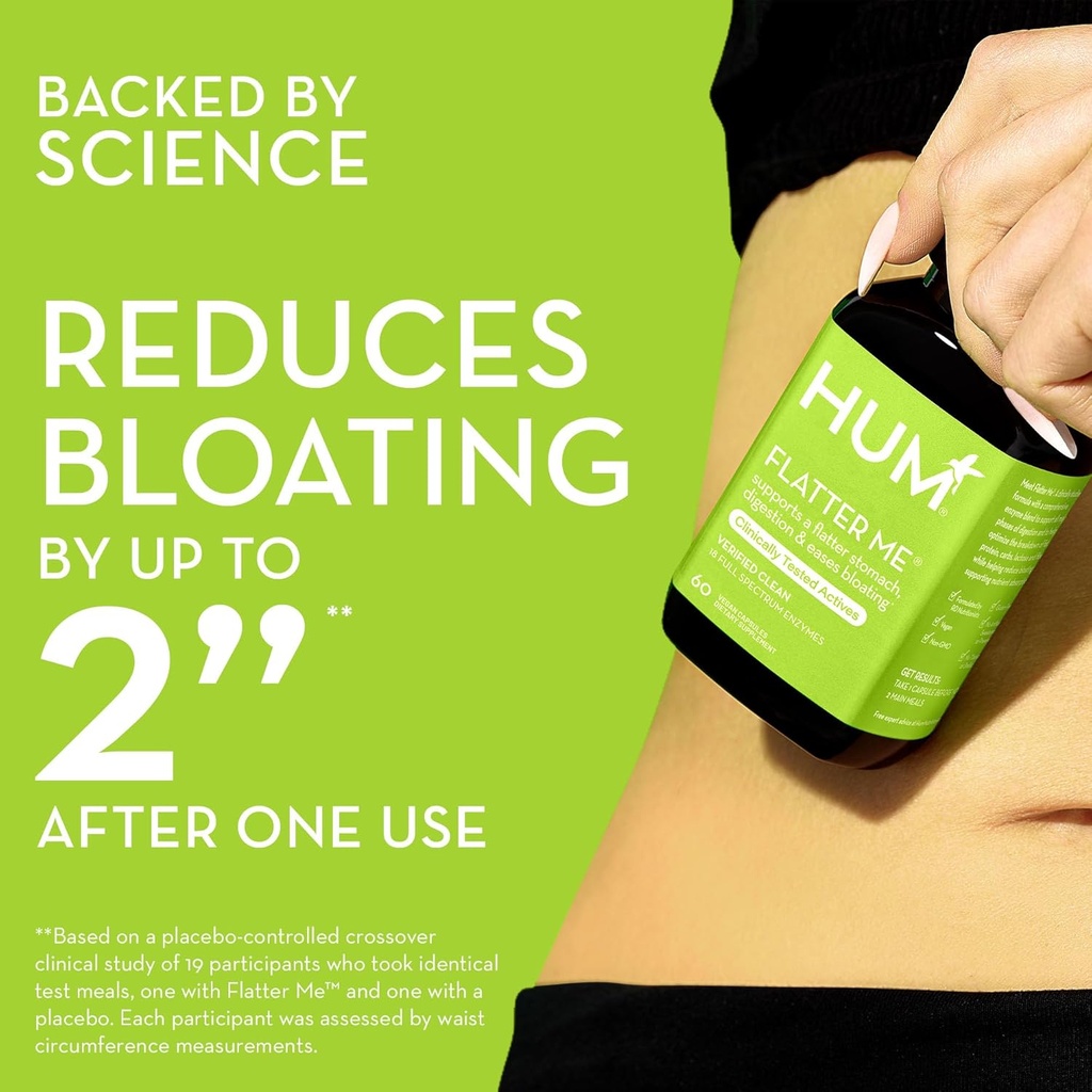 HUM Gut Health Bundle, Daily Cleanse, Flatter Me Digestive Enzymes & Pro Apple Cider Vinegar Gummies with Probiotics for Digestive Health, Probiotics, Vitamin B12, ACV, 3-Step Wellness Support Pack 3