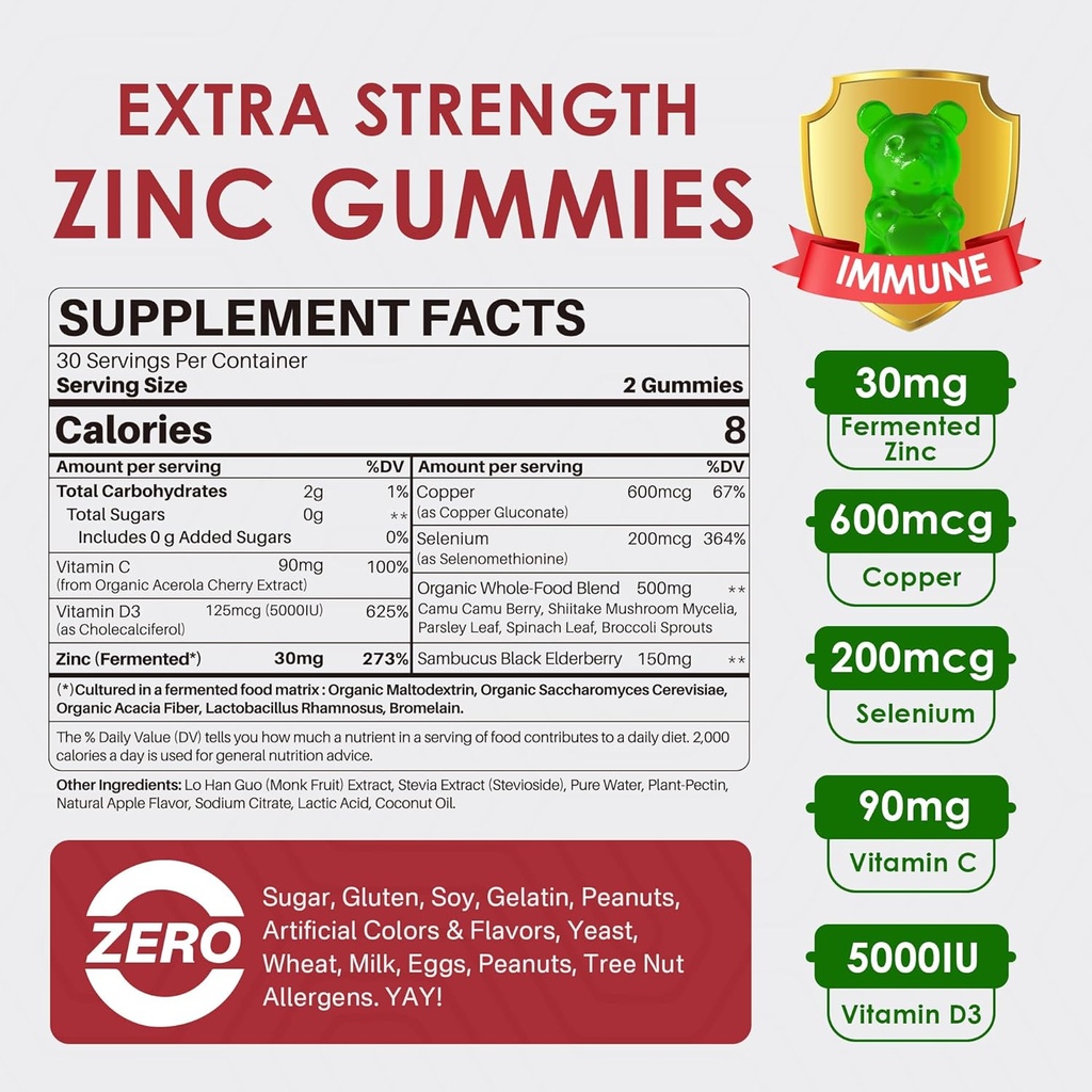 Sugar Free Zinc Gummies 2 Pack + Mens Multivitamins Gummies 1 Pack 3