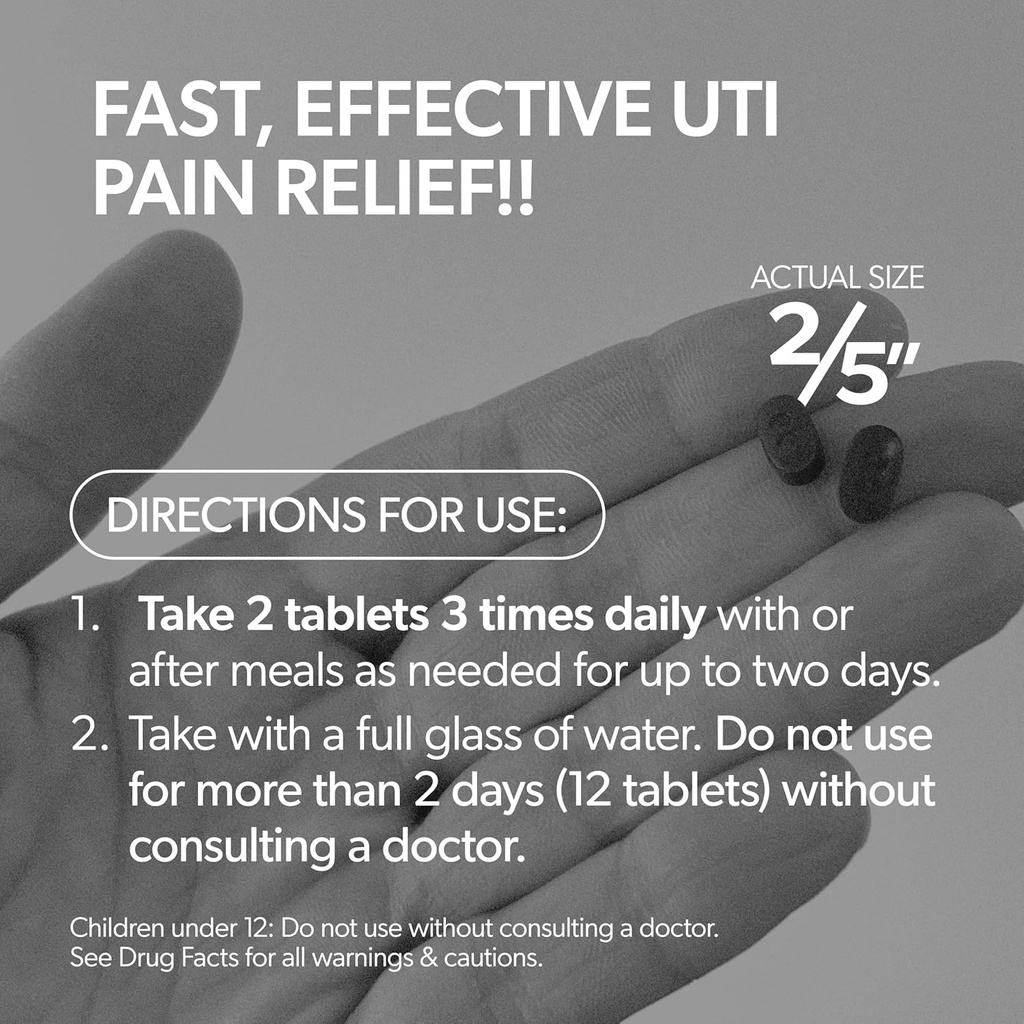 AZO Urinary Pain Relief Maximum Strength, Fast relief of UTI Pain, Burning & Urgency, Targets Source of Pain, #1 Most Trusted Brand, 24 Tablets 6