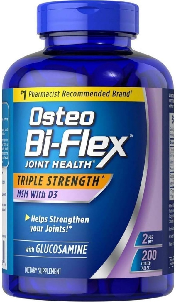Osteo Bi-Flex Osteo Bi Supplement Glucosmine 1500 Mg Vitamin D 1000IU Tablet(200Count), 200Count (Pack of 2) 3