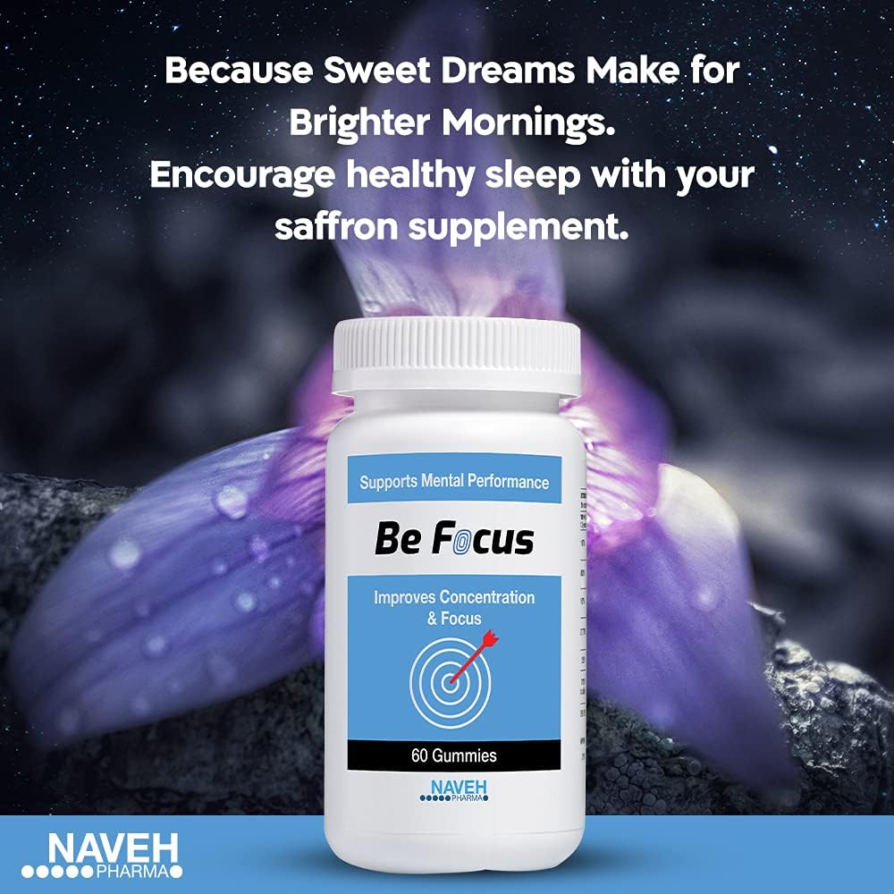 NAVEH PHARMA Be Focus | Focus Supplement | Natural Brain Booster for Kids & Adults | 30mg Saffron Supplements | Nootropic | Help with Memory & Attention | 60 Vegan & Non GMO Gummies (Strawberry) 4