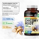 BIO KRAUTER Chicory Fiber Supplement - 1200 mg Strength - 250 Count - Chicory Root Powder - Inulin Capsules for Digestive Support - Vegan 4