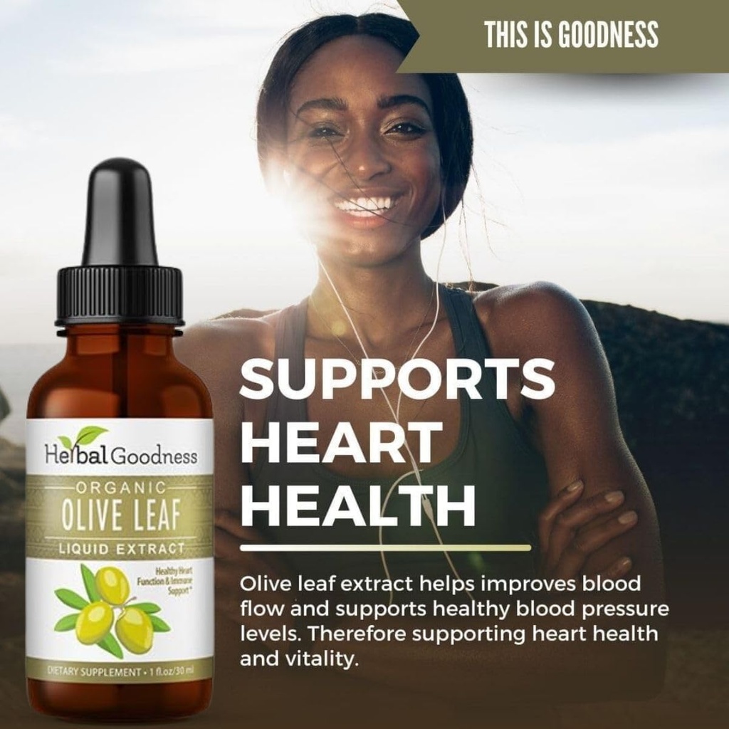 Herbal Goodness Olive Leaf Extract Liquid 1oz - for Immune Boost, Cadiovascular Support, Cognitive Wellbeing, Improved Skin Health and Digestive Comfort with Antioxidants - 1 Bottle 6
