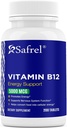 Safrel Vitamin B12 5000 mcg per Tablet, 200 Days Supply, Supplement for Energy, Metabolism and Nervous System Health Support, Vegan, Gluten Free and Dye Free | Made in USA 2