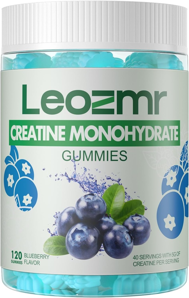 Creatine Monohydrate Gummies 5000mg for Men & Women, Chewables Creatine Monohydrate Supplement(120 Count)- Blueberry 120 Gummies 2
