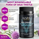 ELEVATE NUTRITION Milk Thistle - 288 mg, 80% Silymarin Extract - 120 Vegan Capsules - Dietary Health Supplement May Support Liver Wellness & Digestive Comfort 3
