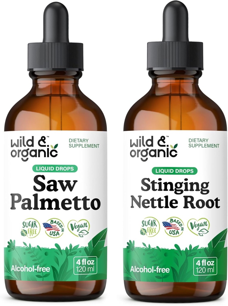 Wild & Organic Saw Palmetto Tincture 4 fl oz & Stinging Nettle Root Tincture 4 fl oz 2