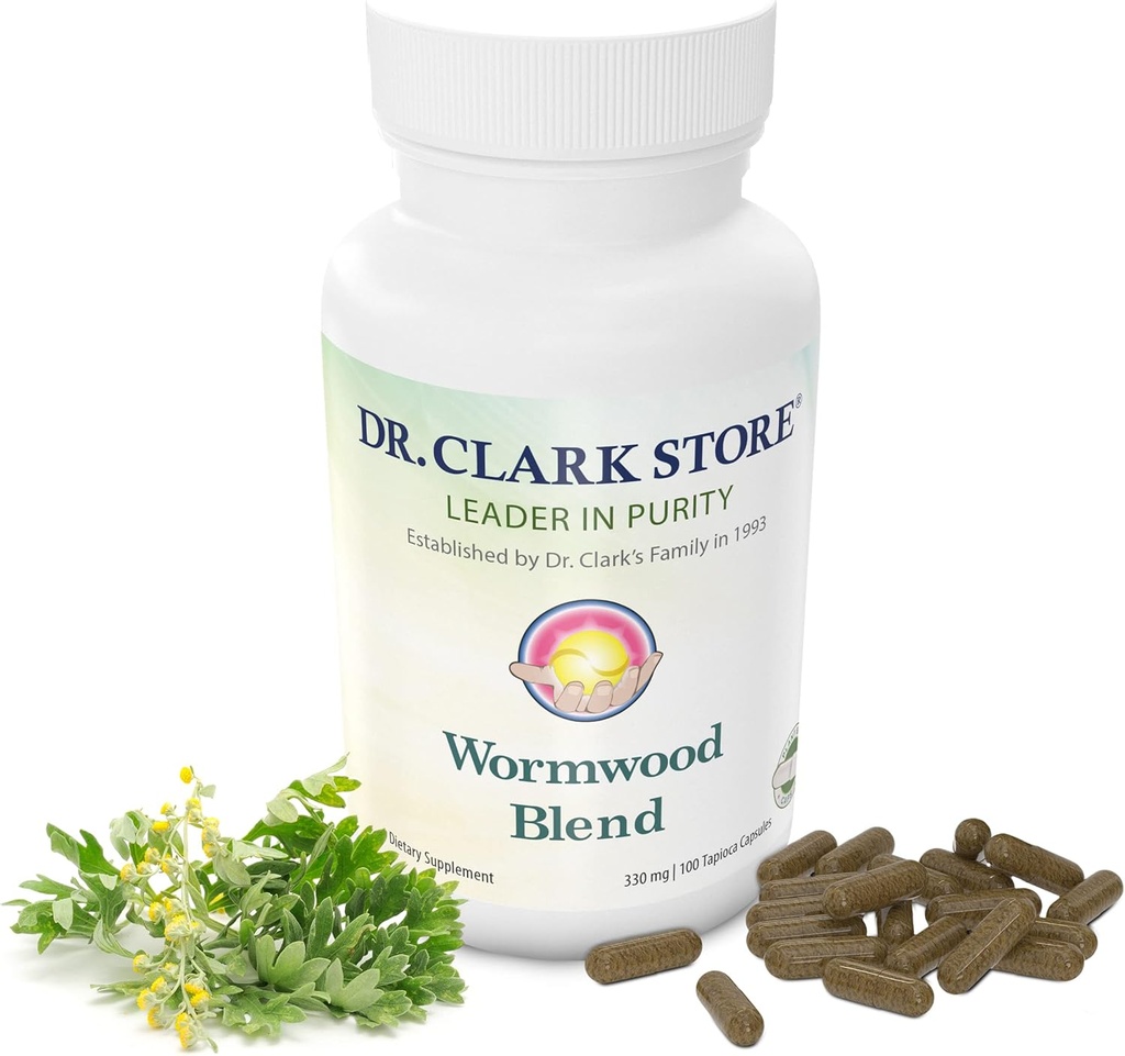 Dr Clark Superblend Wormwood Capsules - Vegetarian 330 mg, 100 Capsules - Wormwood Herb Without Artificial Preservatives, Wormwood Combination with Quassia 2
