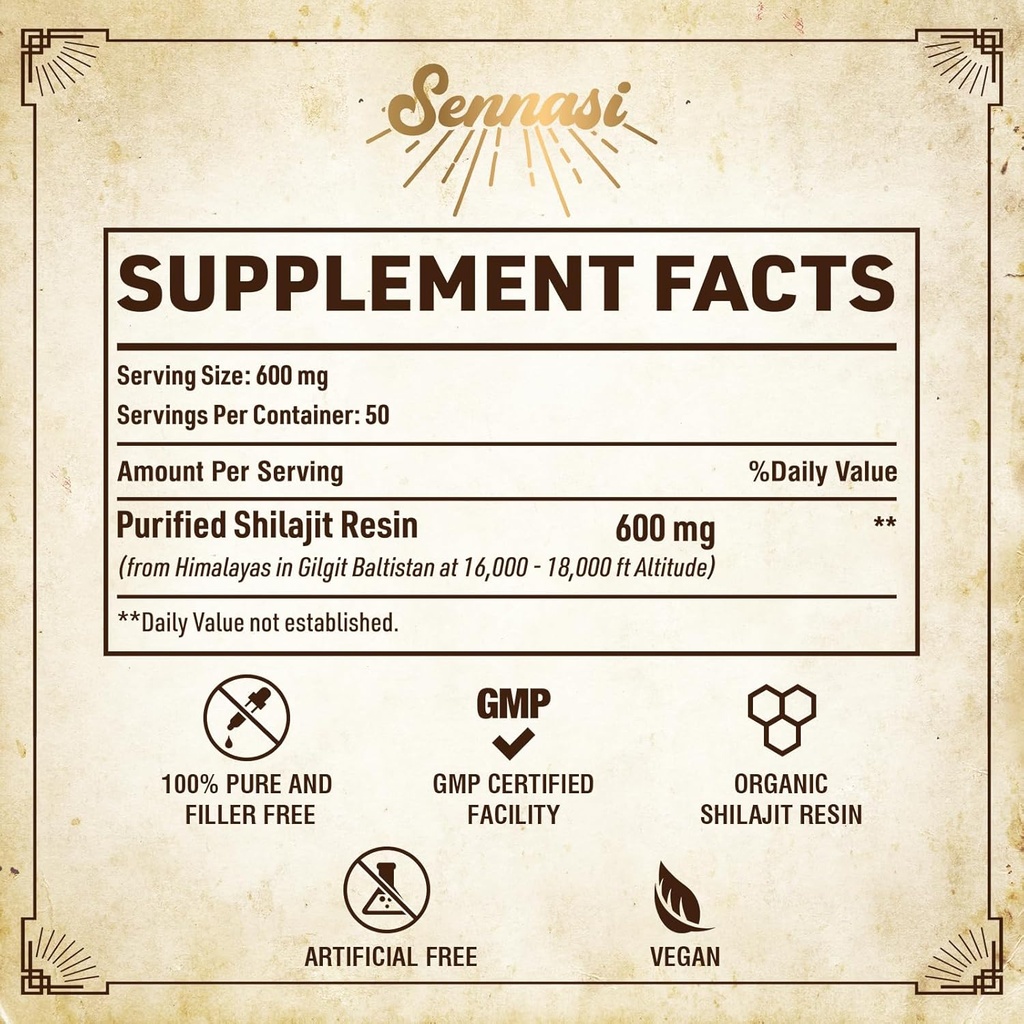 Shilajit Pure Himalayan Organic Shilajit Resin - 600mg Maximum Potency Natural Organic Shilajit Resin with 85+ Trace Minerals & Fulvic Acid for Energy, Immune Support, 30 Grams (2 Pack) 3