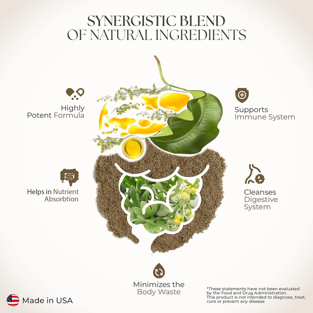 Dr Clark Superblend Wormwood Capsules - Vegetarian 330 mg, 100 Capsules - Wormwood Herb Without Artificial Preservatives, Wormwood Combination with Quassia 6