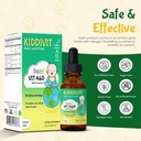 Kiddivit Baby Vitamin A&D Liquid Drops with Vitamin E – Gentle Immune & Vision Support Supplement – 60 Daily Servings, Dropper Included, Glass Bottle – Sugar Free, Gluten Free, Vegetarian, 2oz 4