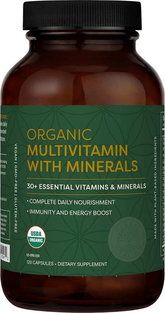 Global Healing Center - USDA Organic Multivitamin for Women & Men - Vitamins Include A, C, D, & More for Your Overall Health & Wellness Needs - Complete Daily Multi Vitamin Nourishment (120 Capsules) 2