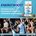 Creatine Monohydrate Gummies 5000mg Creatine for Women & Men 2 Packs, Creatine Monohydrate Chew for Boost Focus, Muscle Strength, 5g Creatine Monohydrate per Serving, Sugar Free, Vegan 5