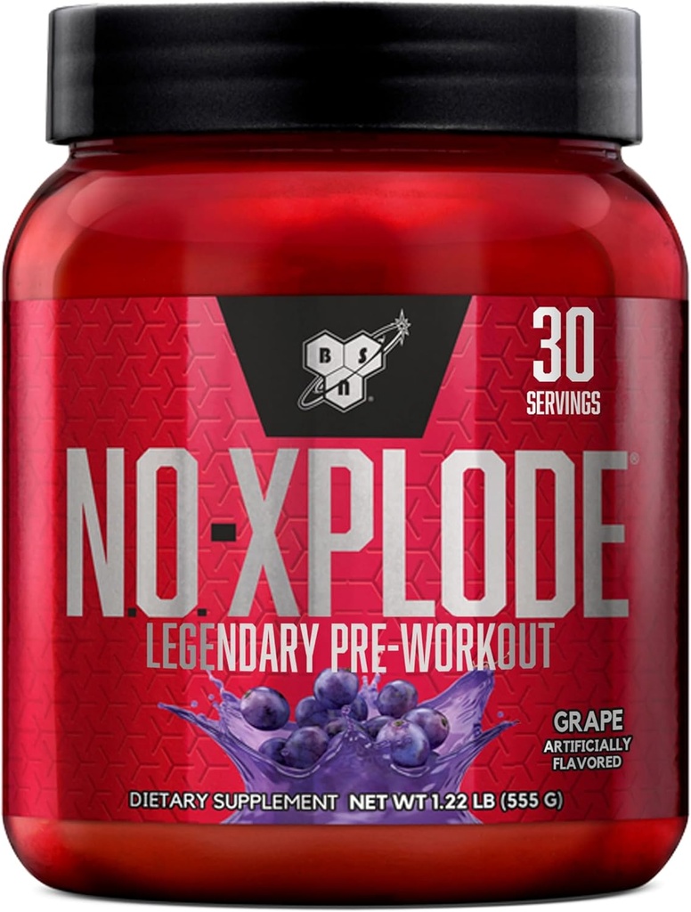 BSN N.O.-XPLODE Pre Workout Powder, Energy Supplement for Men and Women with Creatine and Beta-Alanine, Flavor: Grape, 30 Servings 2
