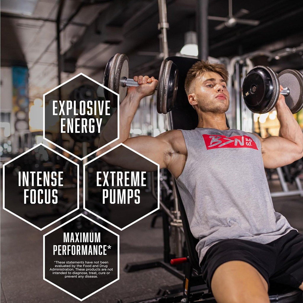 BSN N.O.-XPLODE Pre Workout Powder, Energy Supplement for Men and Women with Creatine and Beta-Alanine, Flavor: Grape, 30 Servings 5