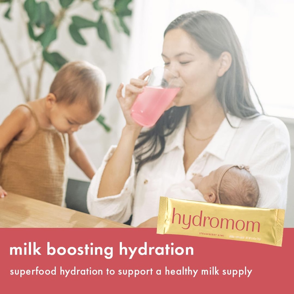 Boobie Hydromom Superfood Electrolyte Drink Mix, Strawberry Kiwi | Refreshing Energy & Hydration Boost for Mamas | On-The-Go & Travel Essentials for Pregnancy, Lactation, & Beyond, 15 Packets 4