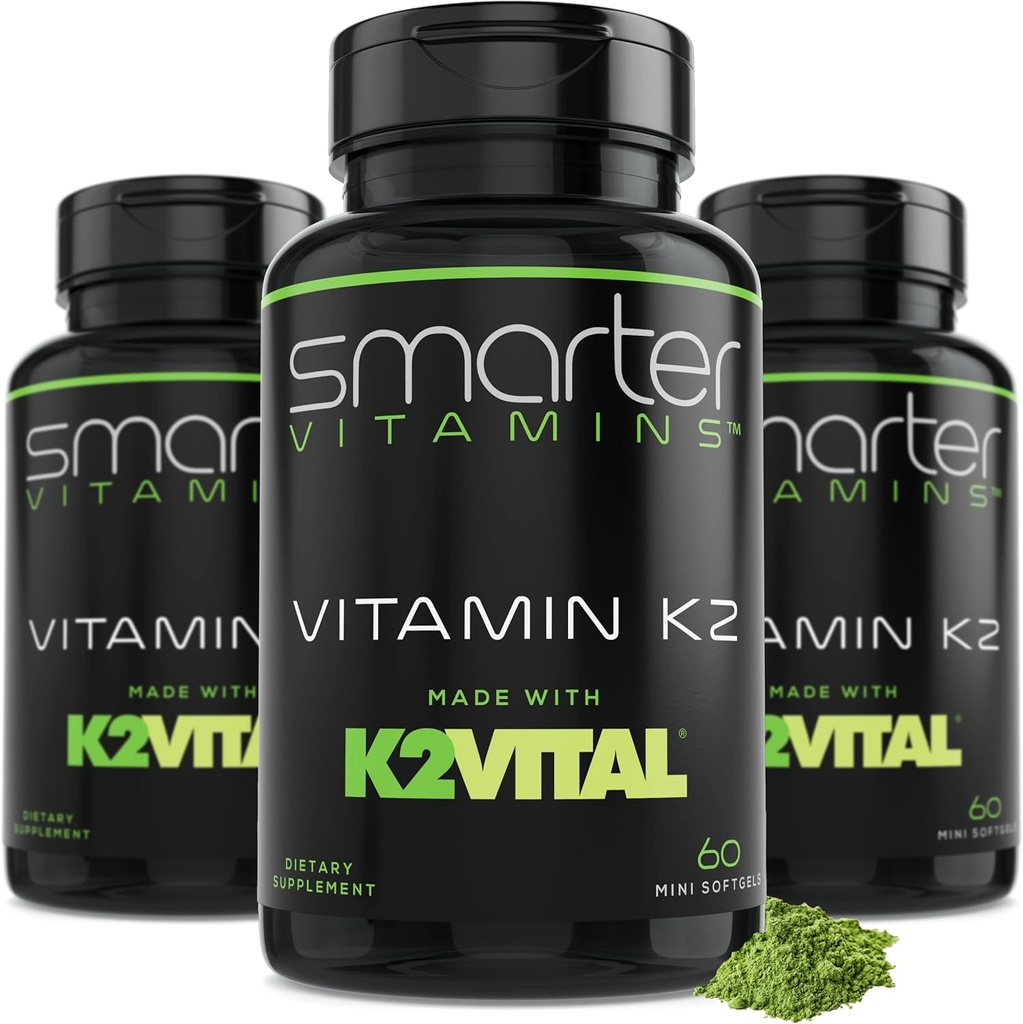 (3 Pack) Smarter Vitamin K2 MK7 100mcg, Made with K2VITAL and Kale, 180 Liquid Softgels 2