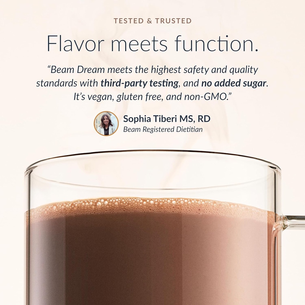 Beam Dream Sleep Powder, L-Theanine, Apigenin, Reishi and Magnesium, Third Party Tested Natural Sleep Aid & Sleep Supplement for Deep Sleep, Relaxation and Recovery, Natural Sleep Support, 30 Servings 6