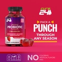 Organic probiotic Gummies 5 Billion CFUs, Max Strength Probiotics Gummy Supplement for Women and Men with Natural Strawberry Flavor 60 Gummies 6