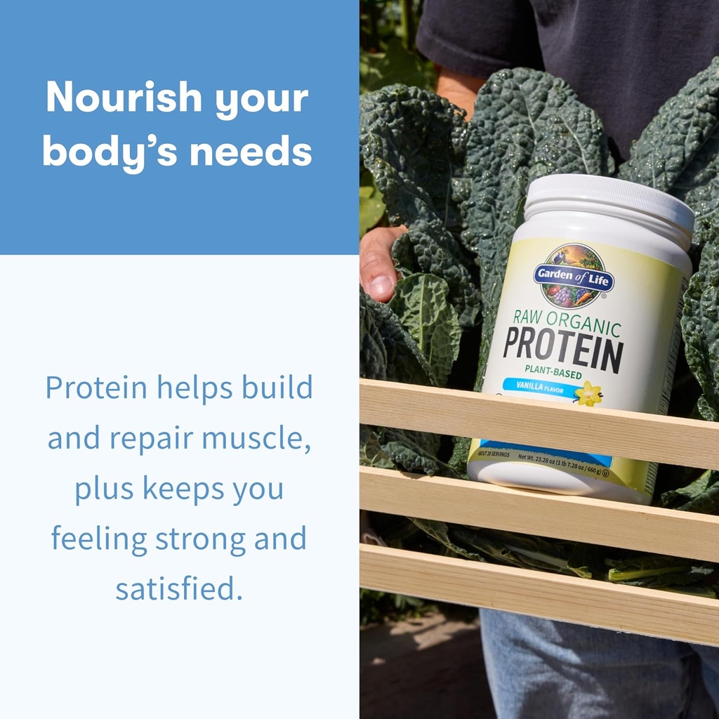 Garden of Life Protein Powder, Vegan Protein Powder, BCAA, Probiotics & Digestive Enzymes, Gluten & Lactose Free, Vanilla, 1.5 LB 5