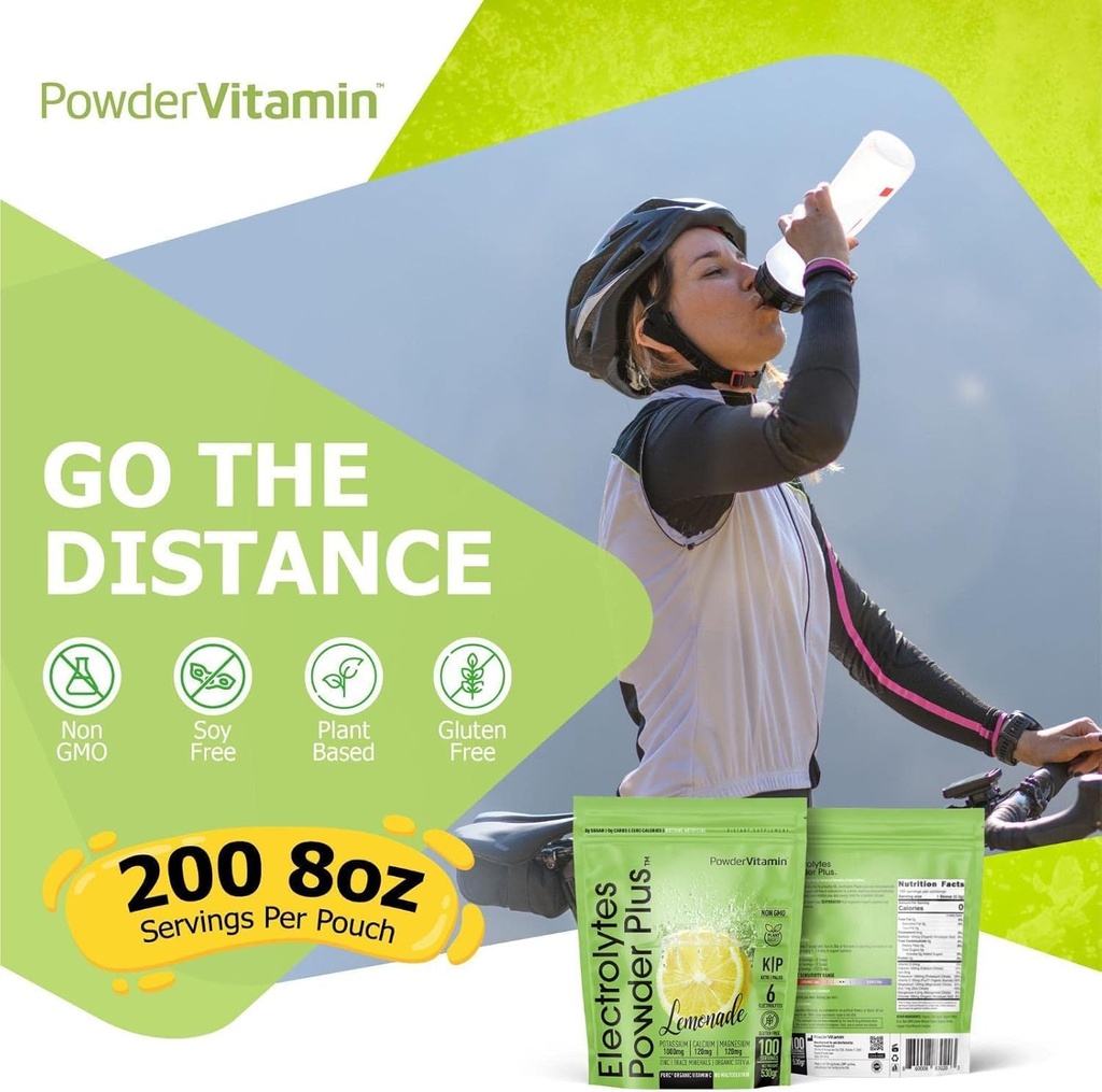 PowderVitamin Electrolytes Powder Plus Keto, Lemonade (100 Servings) 0 Sugar, No Maltodextrin,1000mg Potassium,120mg Calcium,120mg Magnesium,Organic Vitamin C,Zero Calories, Energy Hydration Powder 5