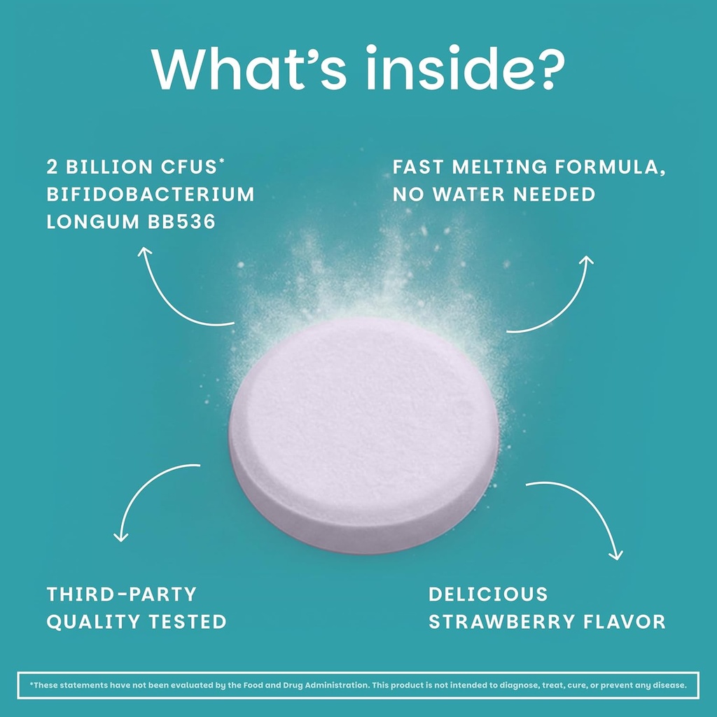 EZ Melts Dissolvable Healthy Aging Probiotic, Bifidobacterium Longum BB536 (2 Billion CFU), Sugar-Free, Probiotics for Women & Men 50+, 2-Month Supply - 1 Pack 5