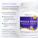 Whole Food Prenatal Vitamins (120 Capsules) Natural Support for Maternal and Fetal Health, Prenatal Multivitamin for Women with Choline, B Vitamins and More, Vegan, No Soy, Gluten or Dairy 4