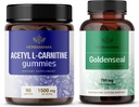 HERBAMAMA L-Carnitine and Goldenseal Kit - Bundle of 1500 mg Acetyl L-Carnitine Gummies & 700 mg Goldenseal Capsules - Vegan, Non-GMO, Gelatin-Free - 2 Pack 2