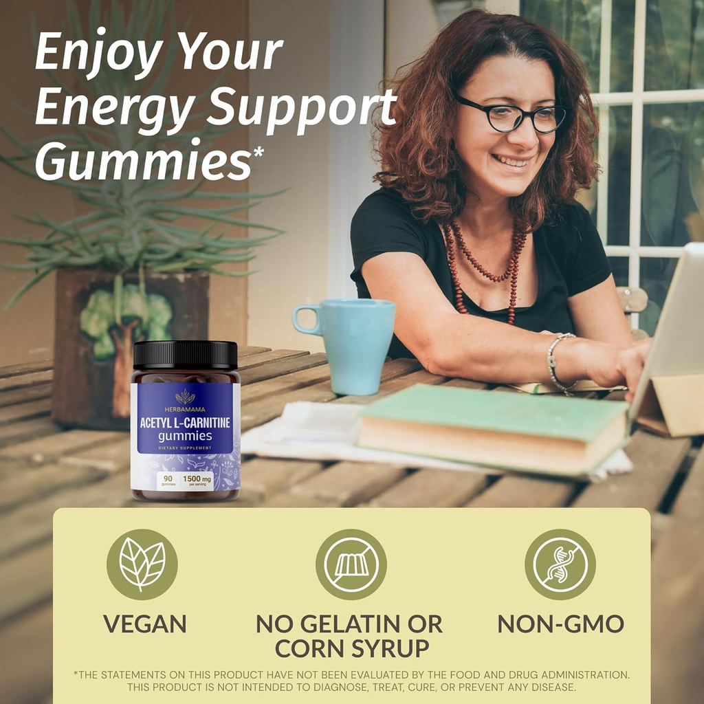 HERBAMAMA L-Carnitine and Goldenseal Kit - Bundle of 1500 mg Acetyl L-Carnitine Gummies & 700 mg Goldenseal Capsules - Vegan, Non-GMO, Gelatin-Free - 2 Pack 3