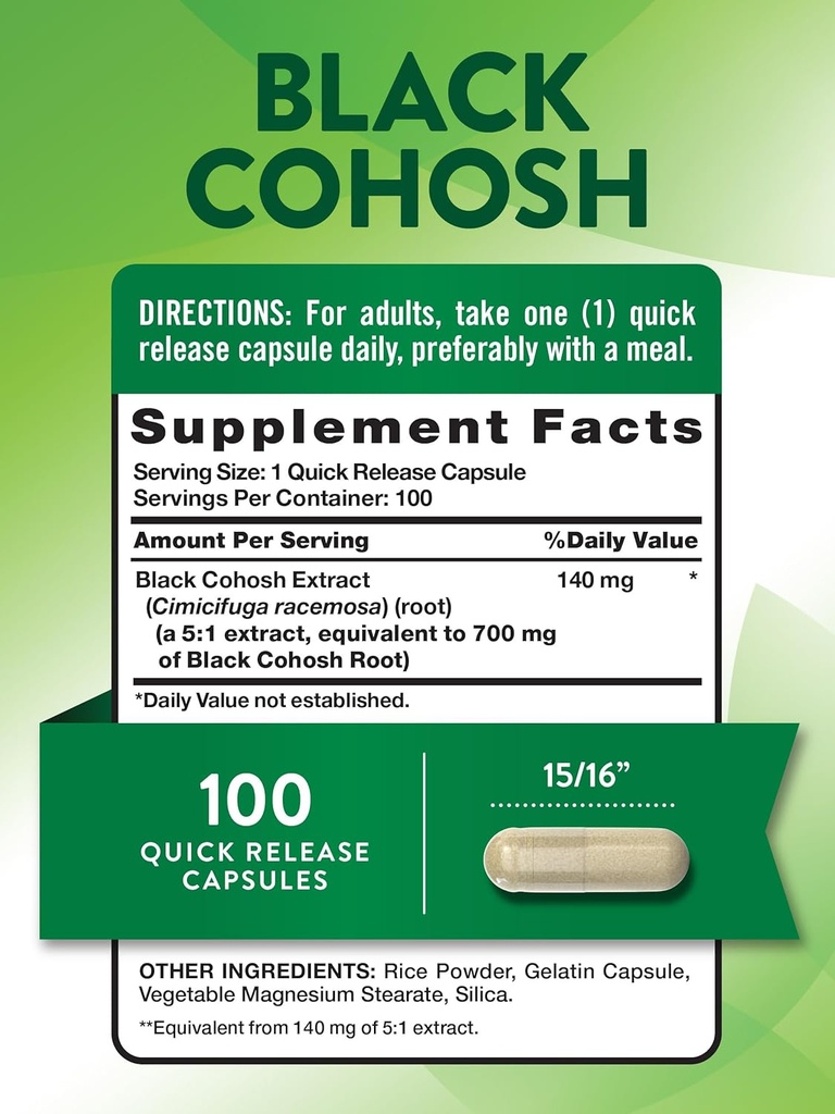 Nature's Truth Black Cohosh | 100 Capsules | Root Extract | Non-GMO & Gluten Free Supplement 3