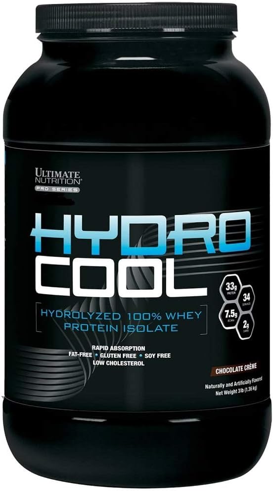 Ultimate Nutrition HydroCool Hydrolyzed Whey Protein Isolate Powder with No Bloating - Fat and Gluten Free, Rapid Absorption, 33 Grams of Protein, Vanilla, 3 Pounds 2