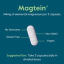BESTVITE Magtein Magnesium L-Threonate Capsules - 2000mg per Serving (120 Vegetarian Capsules) - Patented and Bioavailable Magnesium - No Stearates - No Fillers - Vegan - Non GMO - Gluten Free 6
